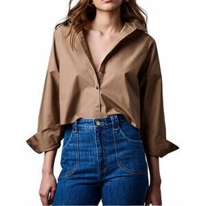 NEW HEVRON amita top in khaki